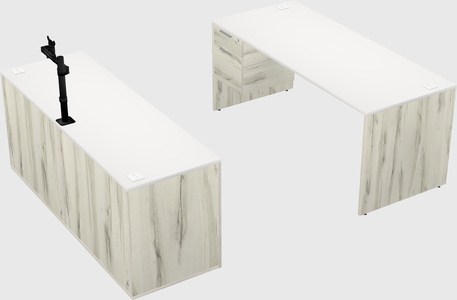 Parallel desk with credenza