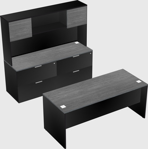 Parallel desk with credenza