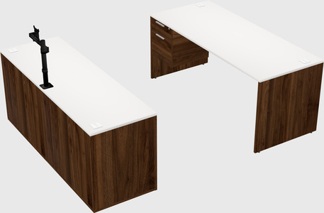 Parallel desk with credenza