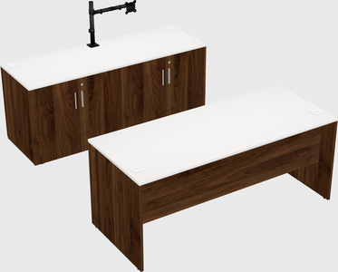 Parallel desk with credenza