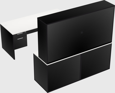 Parallel desk with credenza
