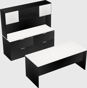 Parallel desk with credenza