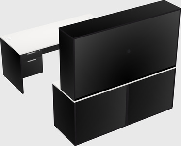 Parallel desk with credenza