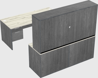 Parallel desk with credenza