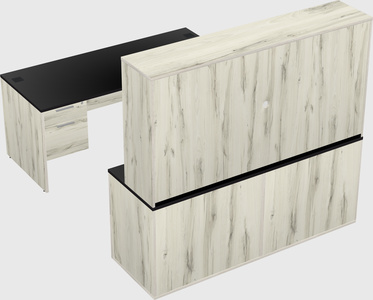 Parallel desk with credenza