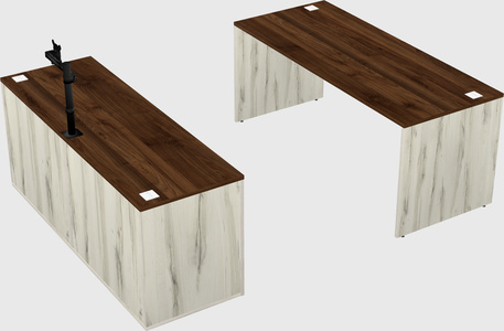 Parallel desk with credenza