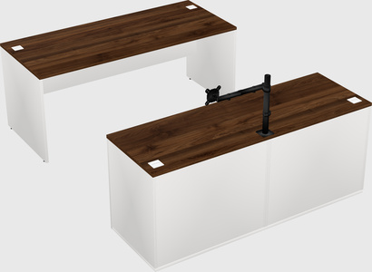 Parallel desk with credenza