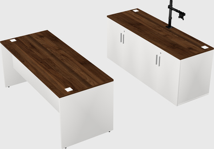 Parallel desk with credenza