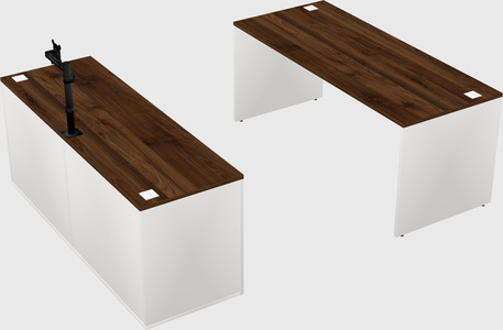Parallel desk with credenza