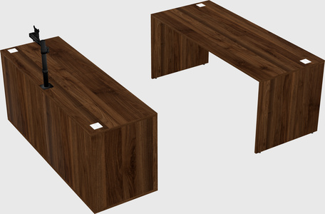 Parallel desk with credenza