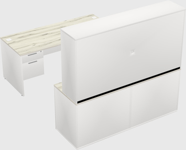 Parallel desk with credenza