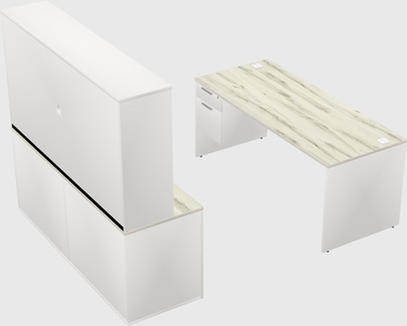 Parallel desk with credenza