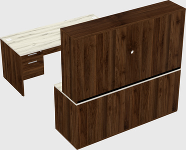 Parallel desk with credenza