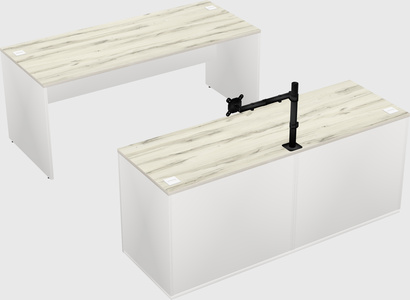 Parallel desk with credenza