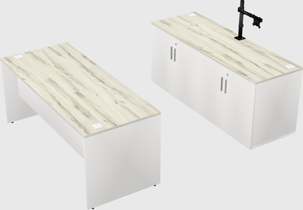 Parallel desk with credenza