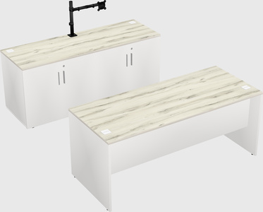 Parallel desk with credenza