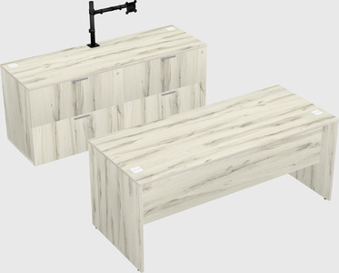 Parallel desk with credenza