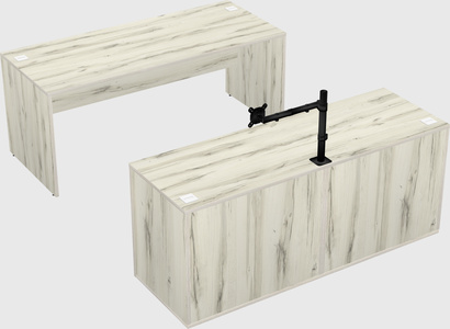 Parallel desk with credenza