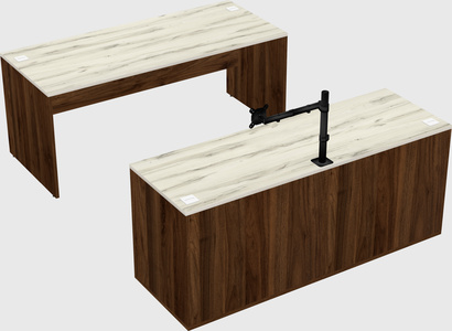 Parallel desk with credenza
