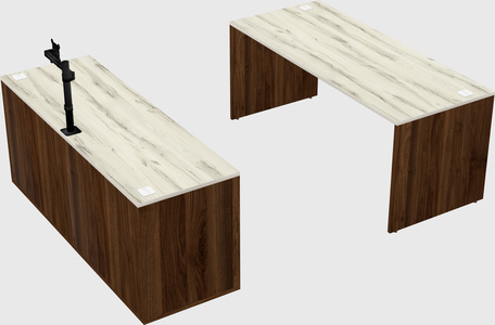 Parallel desk with credenza