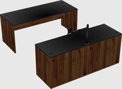 Parallel desk with credenza