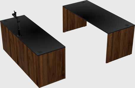 Parallel desk with credenza