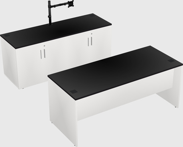 Parallel desk with credenza