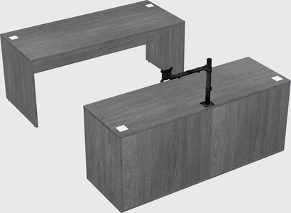 Parallel desk with credenza