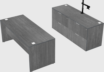 Parallel desk with credenza