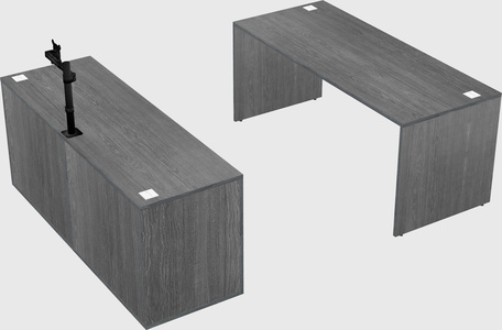 Parallel desk with credenza