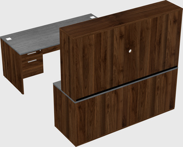 Parallel desk with credenza