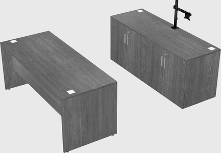 Parallel desk with credenza