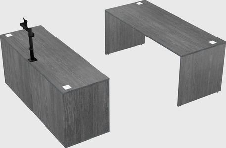 Parallel desk with credenza