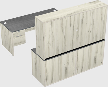 Parallel desk with credenza