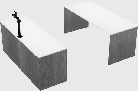 Parallel desk with credenza