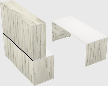 Parallel desk with credenza