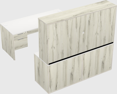 Parallel desk with credenza