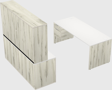 Parallel desk with credenza