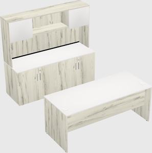 Parallel desk with credenza