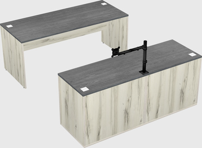 Parallel desk with credenza