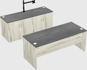 Parallel desk with credenza