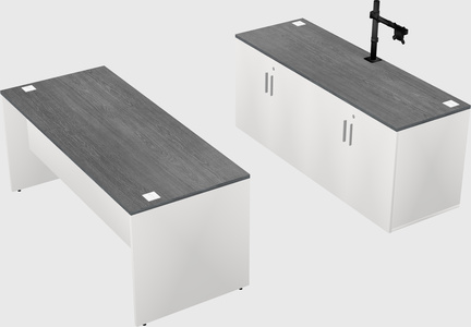 Parallel desk with credenza