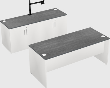 Parallel desk with credenza