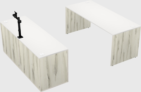 Parallel desk with credenza
