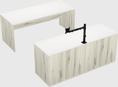 Parallel desk with credenza