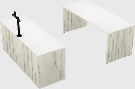 Parallel desk with credenza