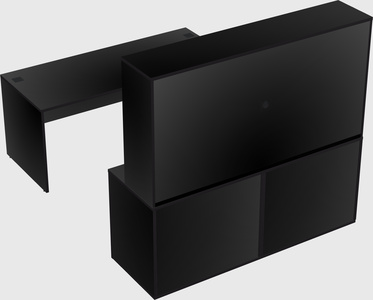 Parallel desk with credenza