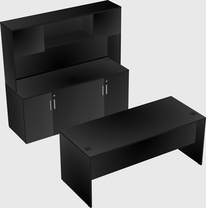 Parallel desk with credenza