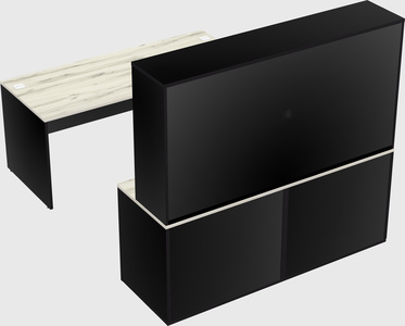 Parallel desk with credenza