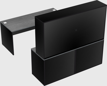 Parallel desk with credenza